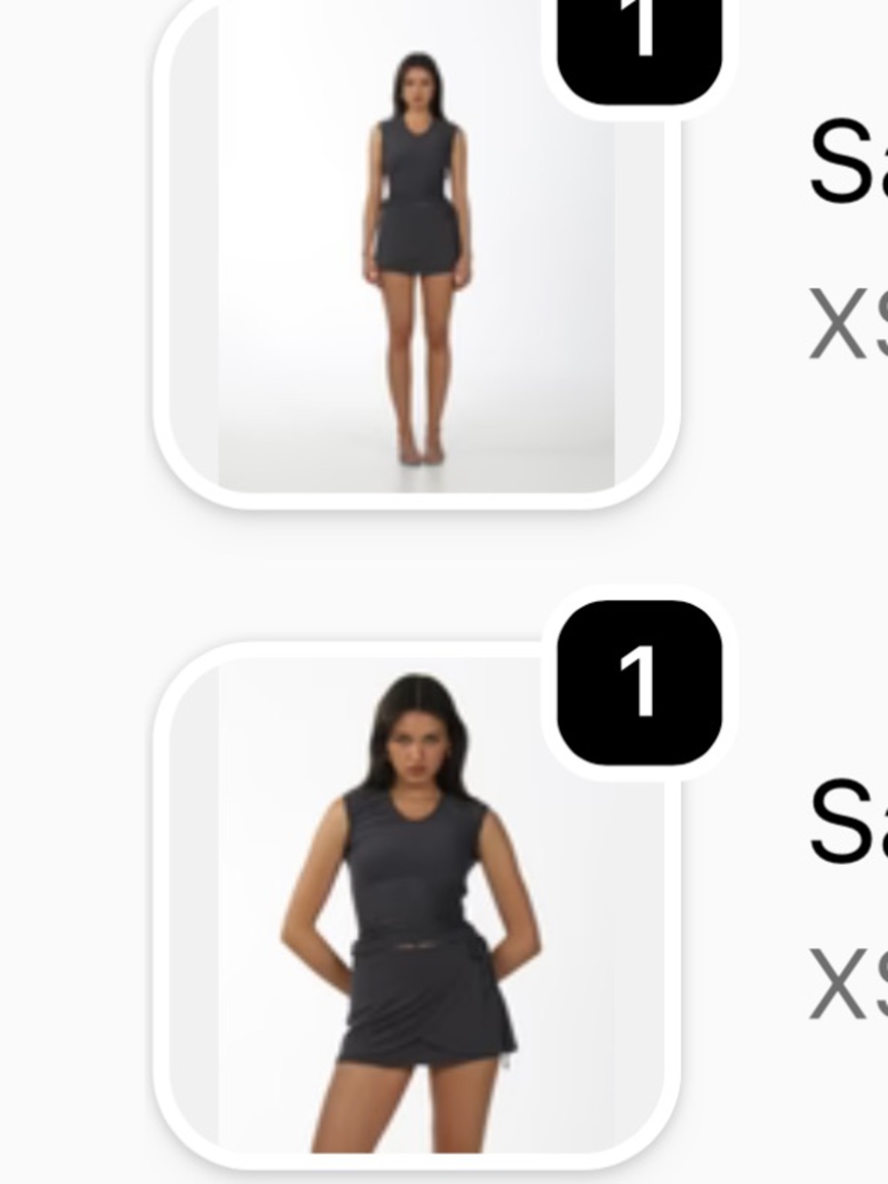Grey tank skirt set
